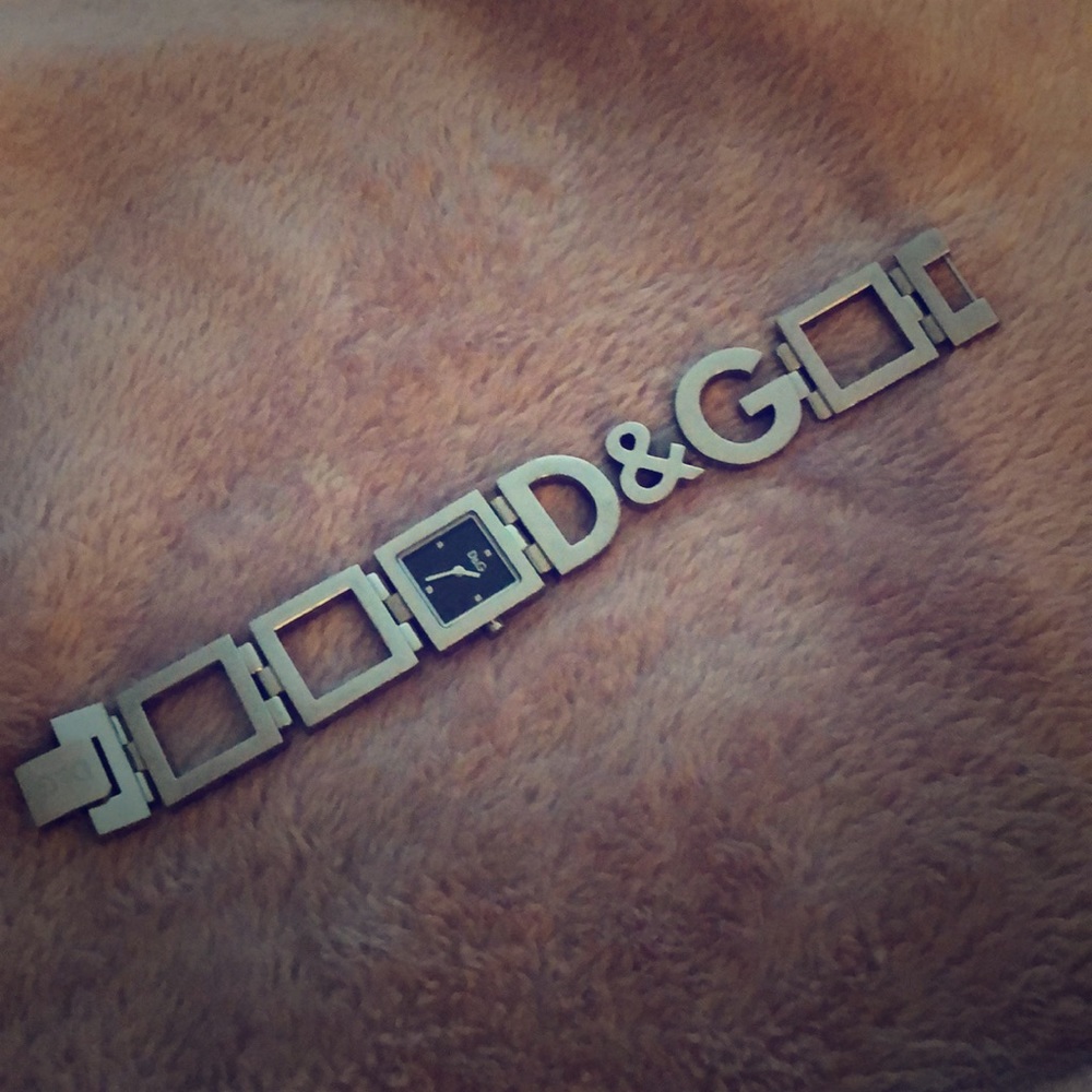 Dolce & Gabbana silver logo link bracelet watch